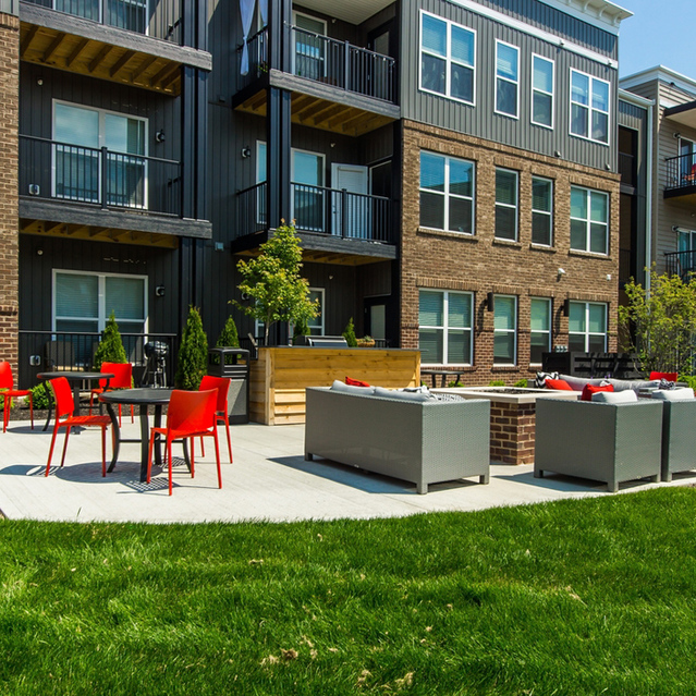 Stafford House - Outdoor Lounge with Table and Firepit